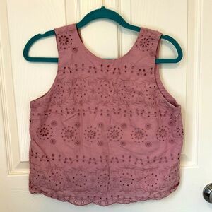 Muted pink, cropped style tank top from the Loft!